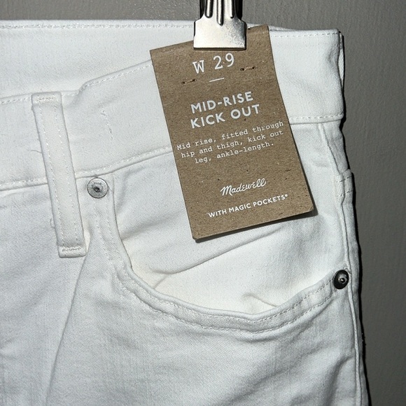 Madewell white mid-rise kick out jeans - Picture 8 of 12